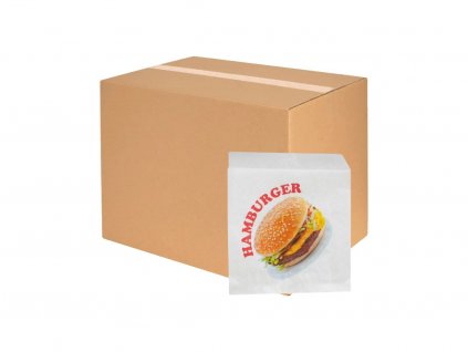 Sáček na hamburger, papírový 150 x 160mm 100ks (CELÉ BALENÍ)