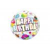 Balonek bublina Happy Birthady 56cm