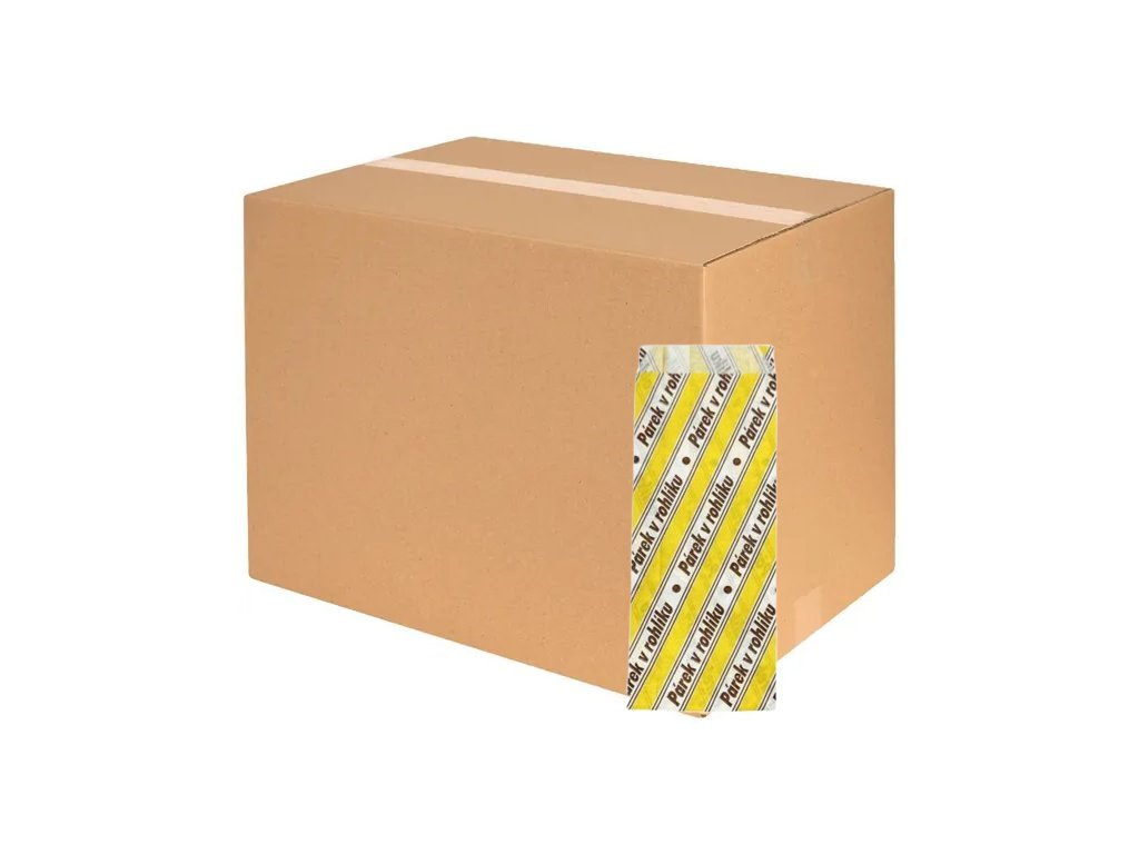 Vrecko na párok v rožku, papierové 80 x 25 x 200mm 300ks (CELÉ BALENIE)