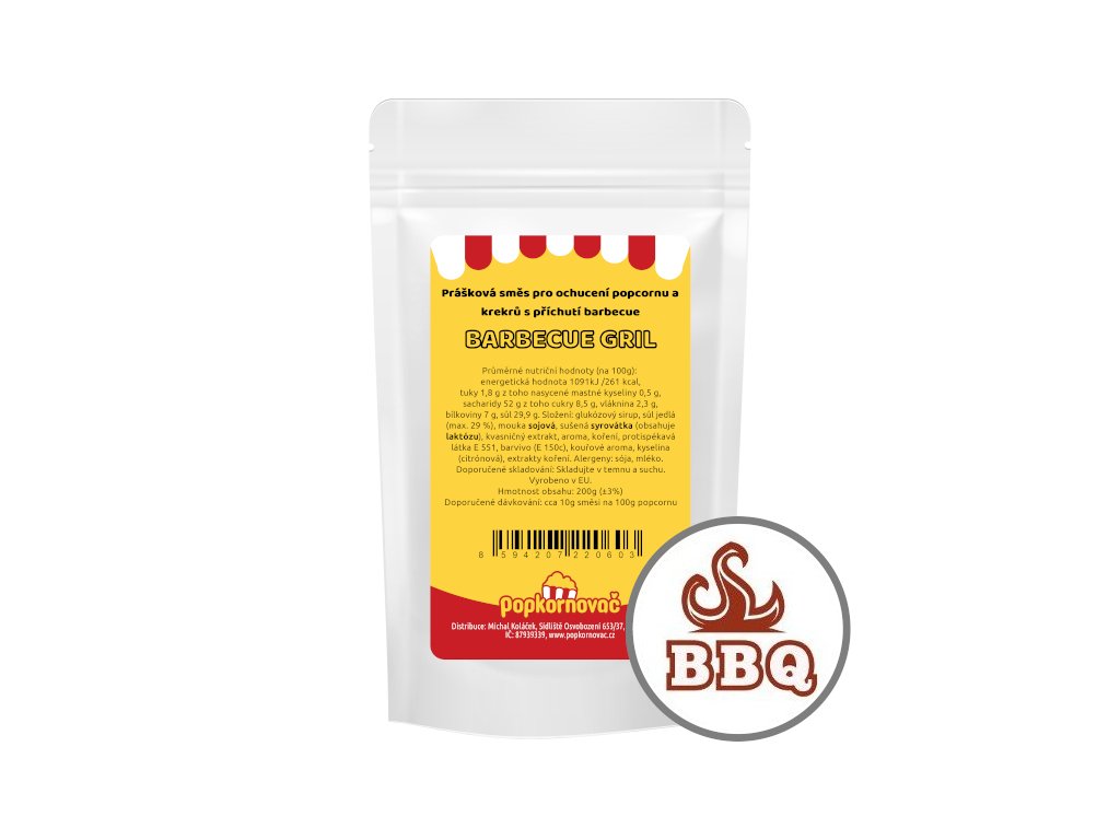 Príchuť na popcorn a krekry Barbecue Gril (200g)