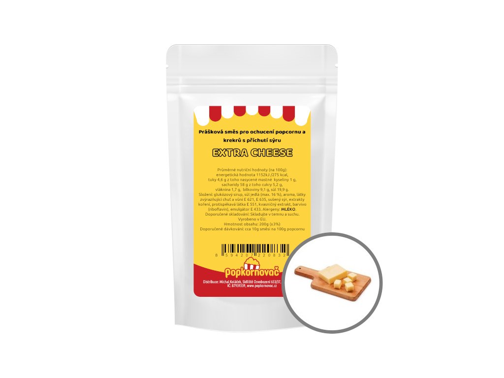 Príchuť na popcorn a krekry Extra cheese (200g)