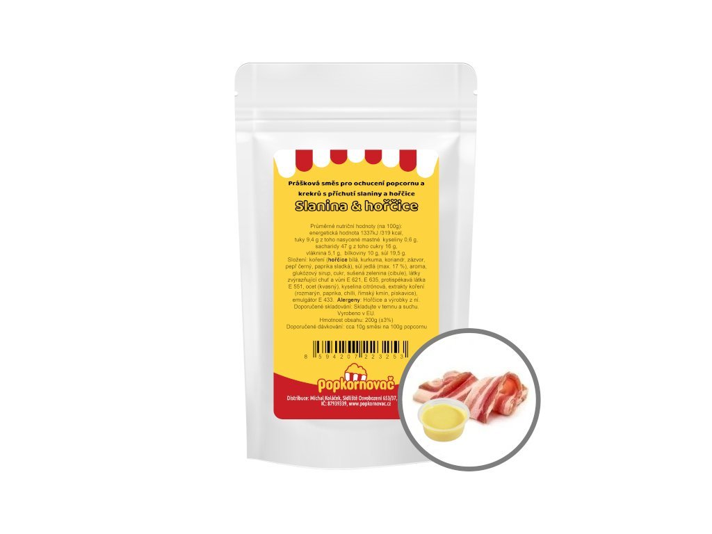 Príchuť na popcorn a krekry Slanina & horčica (200g)
