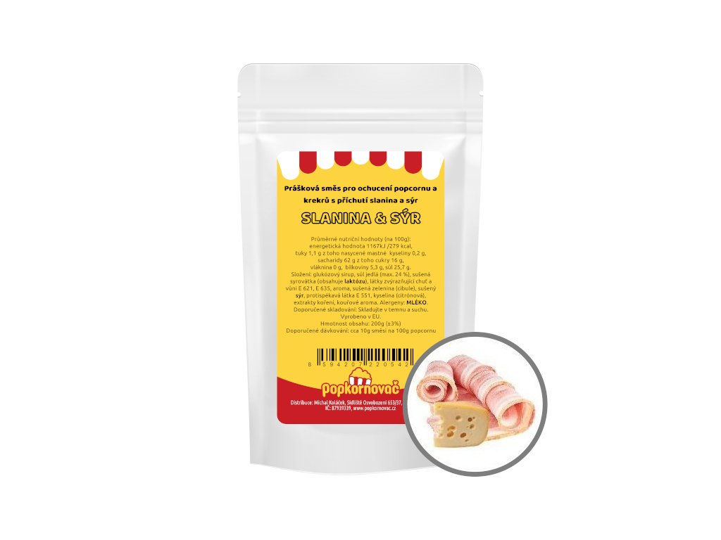 Príchuť na popcorn a krekry Slanina & syr (200g)