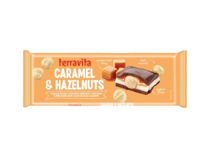 Mliečna čokoláda Caramel & Hazelnuts Terravita 235g