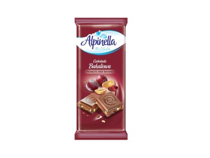 Mliečna čokoláda s arašidmi a hrozienkami Terravita 90g