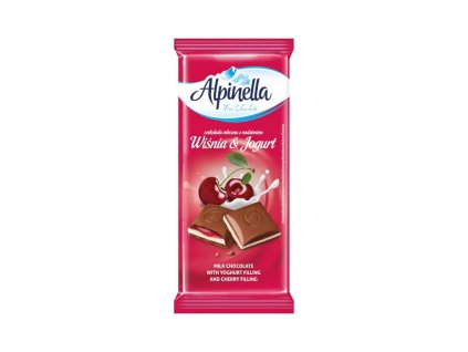 Mliečna čokoláda s višňovou a jogurtovou náplňou Terravita 100g