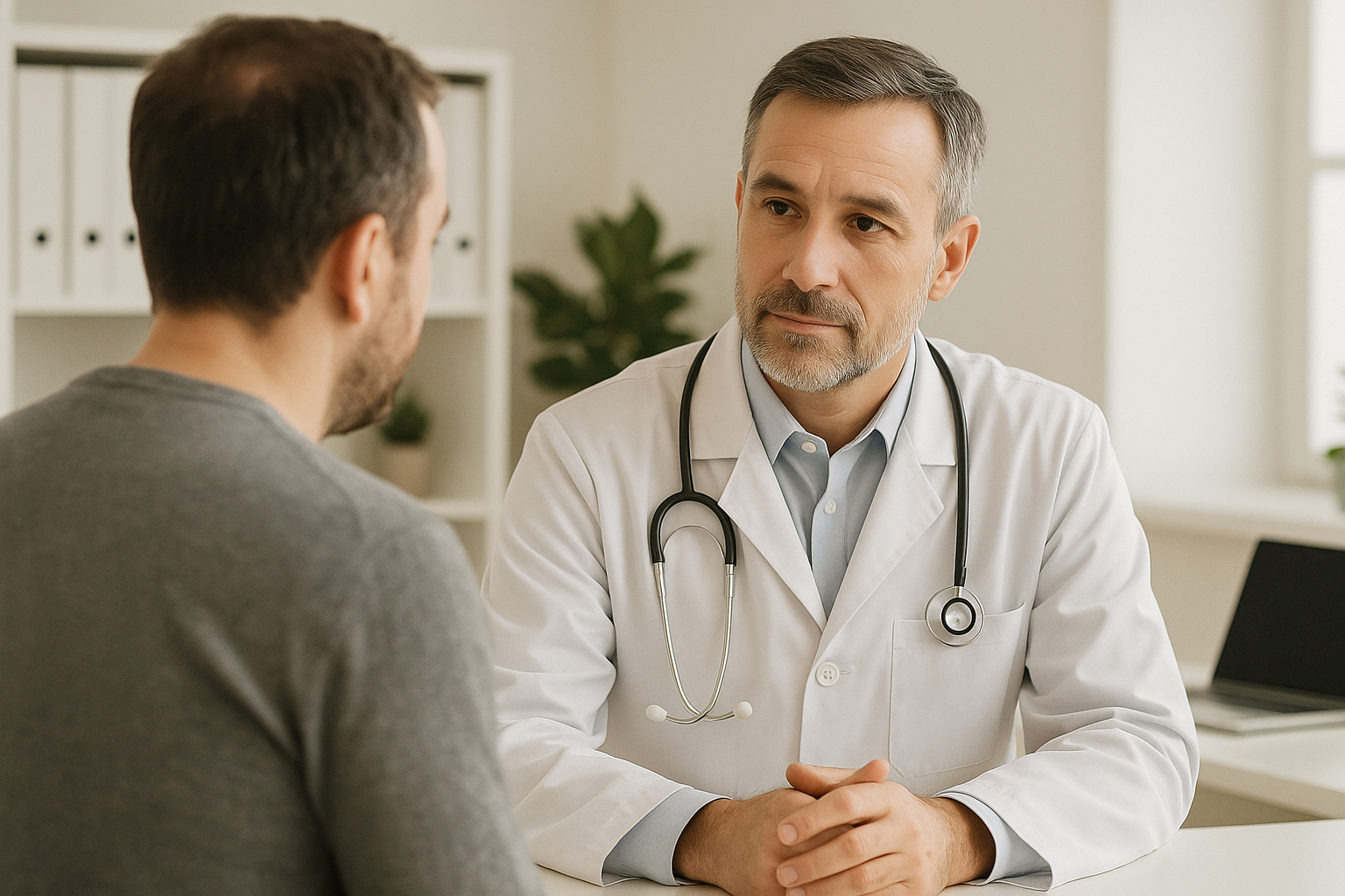 Pacient počas konzultácie s odborníkom na poruchy erekcie