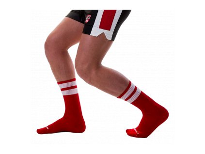 chaussettes gym socks rouge blanc