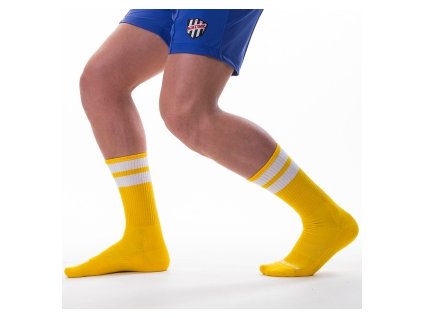 chaussettes gym socks jaune blanc