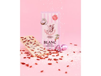 Afrodiziakálna biela čokoláda s kokosom a goji Les Canailles 100 g