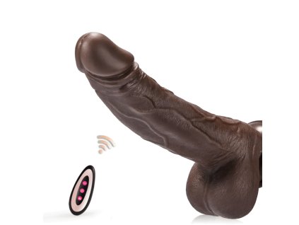 Dildo Wardik vibračné s prírazmi 17 × 4 cm – hnedé
