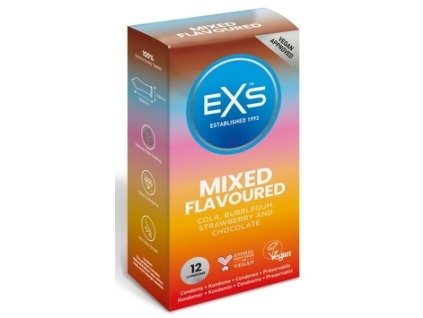Ochutené kondómy EXS – zmiešané príchute 54 mm (12 ks)