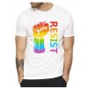t shirt resist rainbow blanc