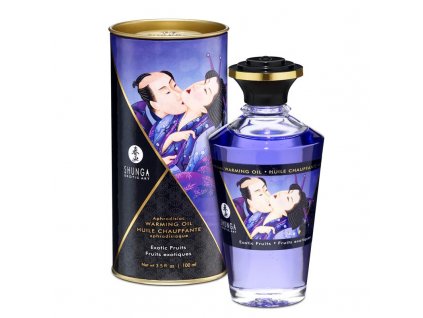 Luxusní Shunga hřejivý masážní olej s vůní exotického ovoce 100 ml