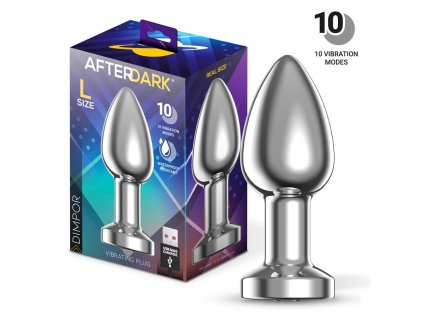 1 dimpor chrome anal plug with vibration and magnetic usb size l