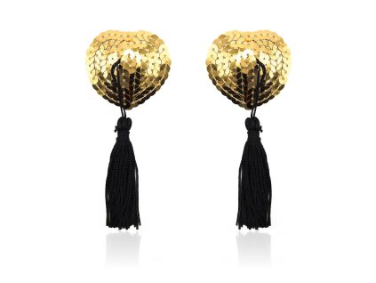 1 heart nipple cover with gold sequins