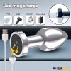 8 dimpor chrome anal plug with vibration and magnetic usb size l