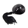 2 self adhesive heart sequin nipple cover with tassel black