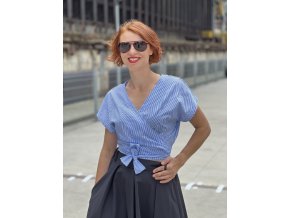 Halenka zavinovací - modrý proužek