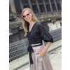 Halenka zavinovací s nabíranými rukávy- černá