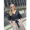 Halenka zavinovací s nabíranými rukávy- černá