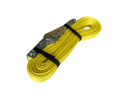 Jednodílný upínací popruh 1t  barva žlutá šíře 25mm