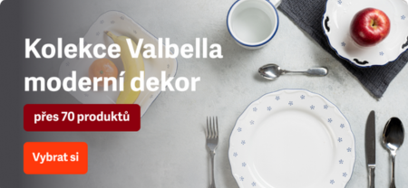 Valbella - český porcelán s tradičním tvarem, moderním dekorem