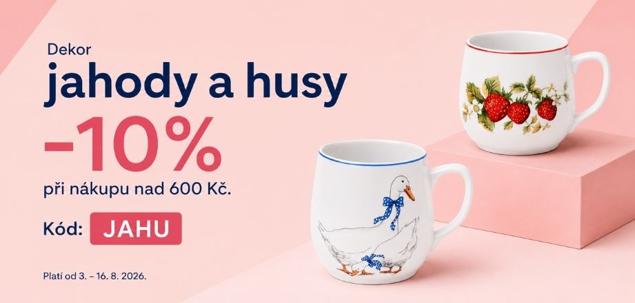 Porcelánová kolekce Husy a Jahody v akci