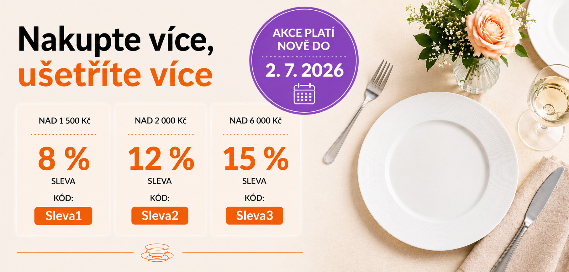 Postupné slevy na český porcelán