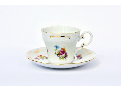 salek kavovy ela cesky porcelan leander kvety