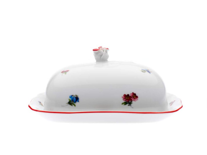 máslenka házenka s červeným proužkem dubí porcelanovy svet
