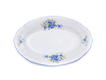 Mísa oválná, 26 cm, český porcelán, Bernadotte, pomněnky, Thun