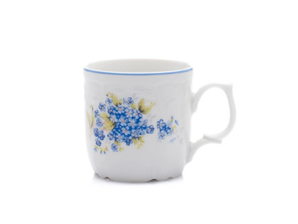 Hrnek, český porcelán, Bernadotte, 250 ml, pomněnky, Thun