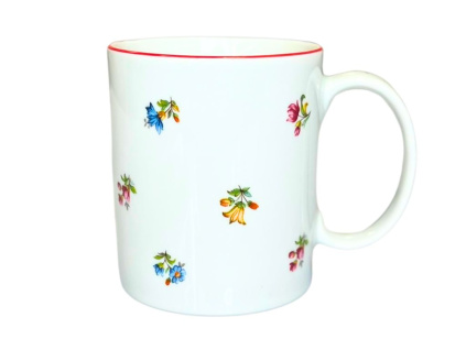 Hrnek, 300 ml, házenka s červeným proužkem, český porcelán, Thun RZ