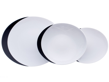 Loos, talířová sada, Uno, porcelán Thun, 18 d.