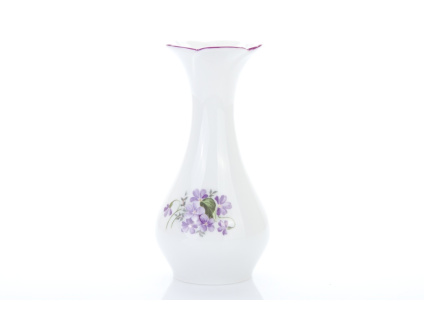 Váza kytka, český porcelán, 16,5 cm, fialky, Český porcelán