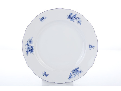mělký porcelánový talíř 25 cm rose modré růže thun procelánový svět