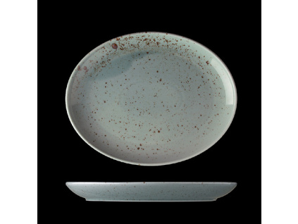 porcelánový ovál 28 cm modrošedý porcelánový svět