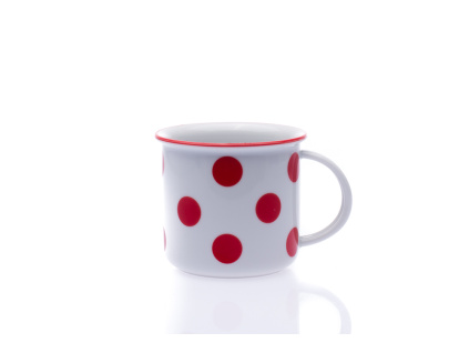 porcelánový hrnek tina červené puntíky český porcelán
