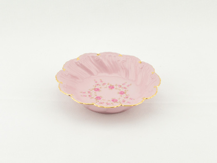 Miska Felicie 13,5 cm, kytičky, růžový porcelán, Leander