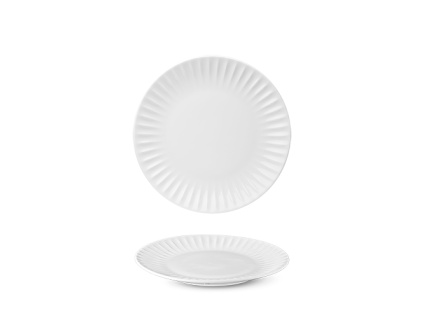 Talíř dezertní, bílý, Ribby, 21 cm, porcelán, G. Benedikt