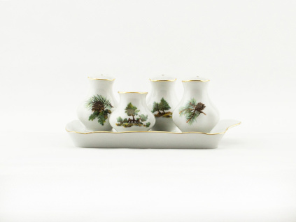 Souprava sypátek, myslivecký porcelán, Leander, 5 d.