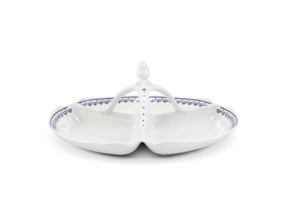 Kabaret trojdílný, 29,5 cm, český porcelán, Hyggeline, modrá, Leander