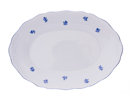 Ovál, 32 cm, Ophelia, modrá házenka, porcelán Thun RZ