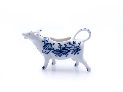 Mlékovka, kravička, 0,07l cibulák, český porcelán, Leander