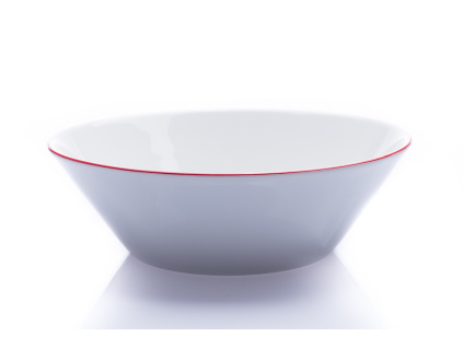 Tom, mísa kompotová, český porcelán, 24 cm, červená linka, Thun