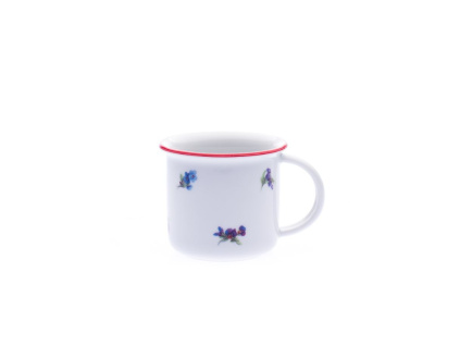 Hrnek Tina, 100 ml, házenka, červená linka, Český porcelán Dubí
