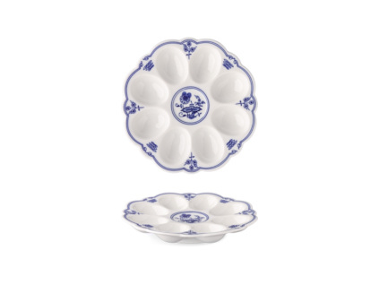 Podnos na vejce, 20 cm, cibulák, český porcelán, Leander