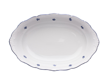 Koš na chléb, 36 cm, modrá házenka, Ophelia, porcelán Thun RZ
