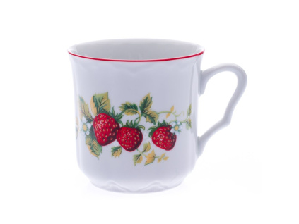 Hrnek Karel 0,27 l, Český porcelán Dubí, jahody